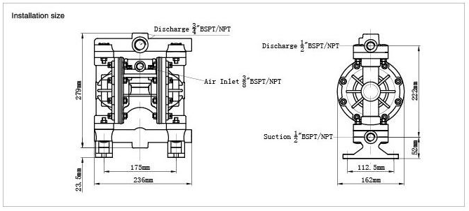 Air operated diaphragm pump-Aluminum-JKM15