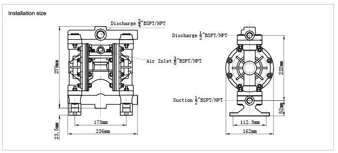 Air operated diaphragm pump-Plastic-JMK15