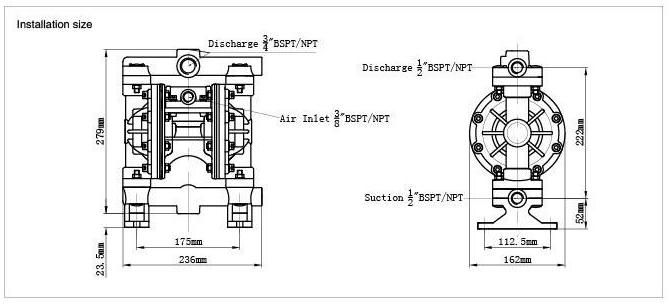 Air operated diaphragm pump-Stainless steel-JMK15