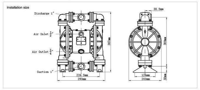 Air operated diaphragm pump-Aluminum /cast iron-JMK25