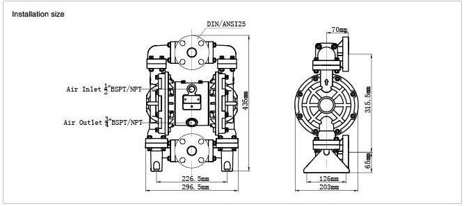 Air operated diaphragm pump-Plastic-JMK25