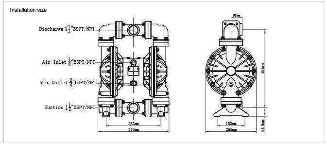 Air operated diaphragm pump-Aluminum /cast iron-JMK40