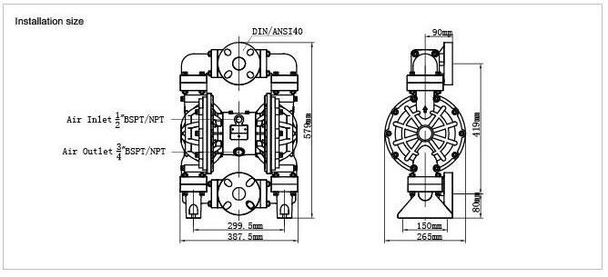 Air operated diaphragm pump-Plastic-JMK40