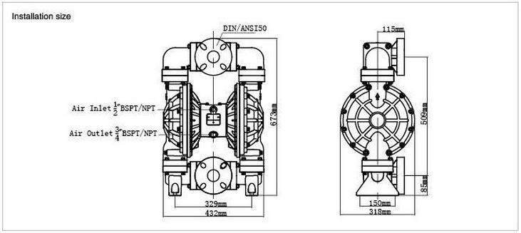 Air operated diaphragm pump-Plastic-JMK50